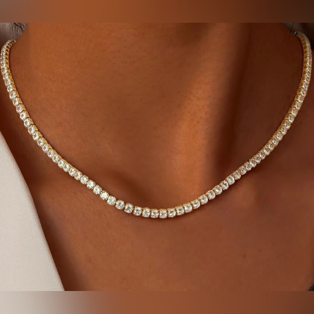 📍SUPER SALE📍 14K GOLD PLATED Diamond Tennis Choker Necklace